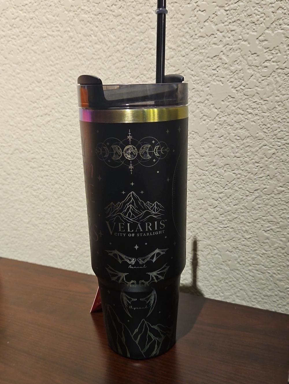 ACOTAR (A Court Of Thorns And Roses) Tumbler - Black & Rainbow Metallic - Picture 4 of 4